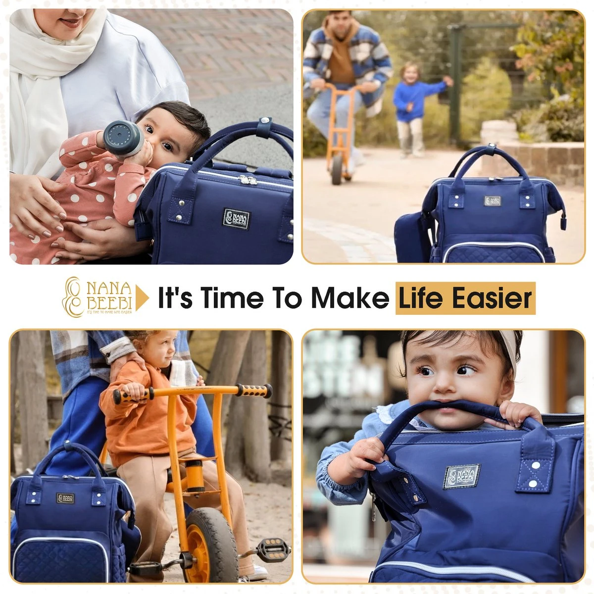 NanaBeebi Luiertas Rugzak Met Verschoonmatje - Blauw - Inclusief Flessenwarmhouder - Kinderwagenhaken En Isoleervak - Afbeelding 5