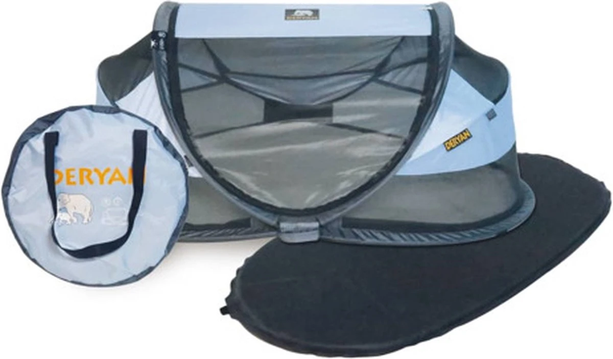 Deryan Baby Luxe Campingbedje – Inclusief Zelfopblaasbare Matras - Blue - Afbeelding 10