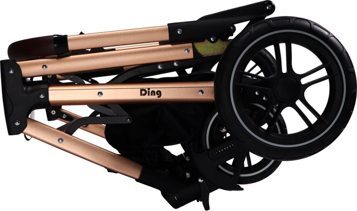 Ding Juna Kinderwagen 3 In 1 - Beige/Rose - Combi Kinderwagen Incl. Autostoel - Afbeelding 15