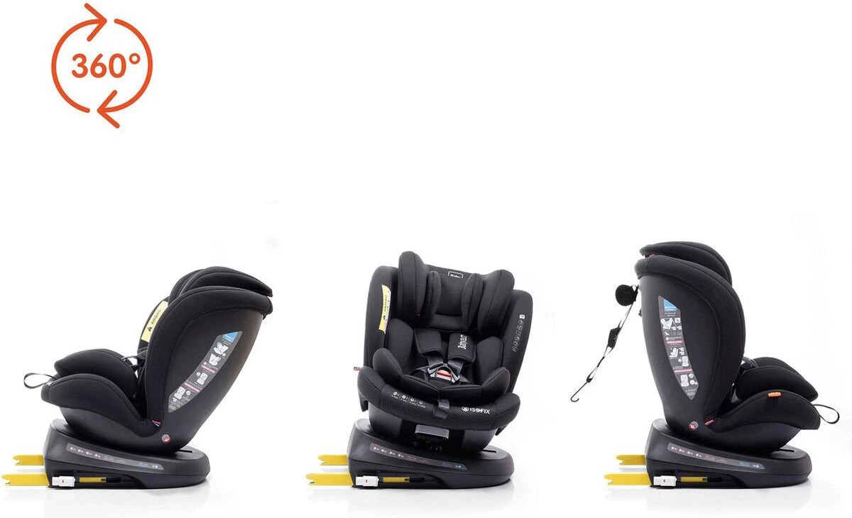 Autostoel Babyauto Rodia 360° Met Isofix - Groep 0+/1/2/3 Zwart (0-36kg) - Afbeelding 17