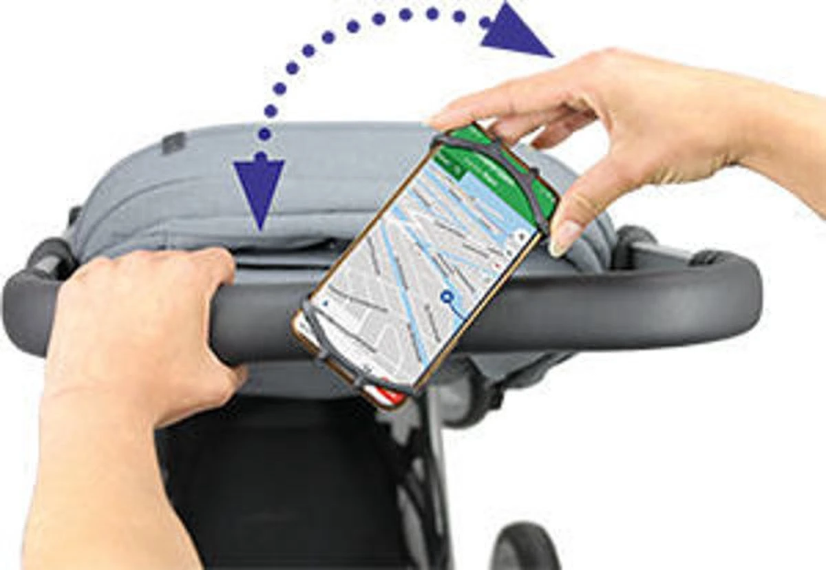 Dooky Telefoonhouder Smartphone Telefoon Houder 360* Rotatie Universeel Kinderwagen Fiets Zwart - Afbeelding 5