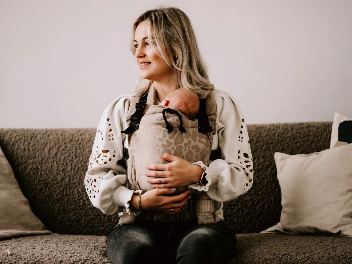 Draagzak - Cross & Go - Pure Baby Love - Panter Taupe - Maat 44 T/m 74 - Afbeelding 6