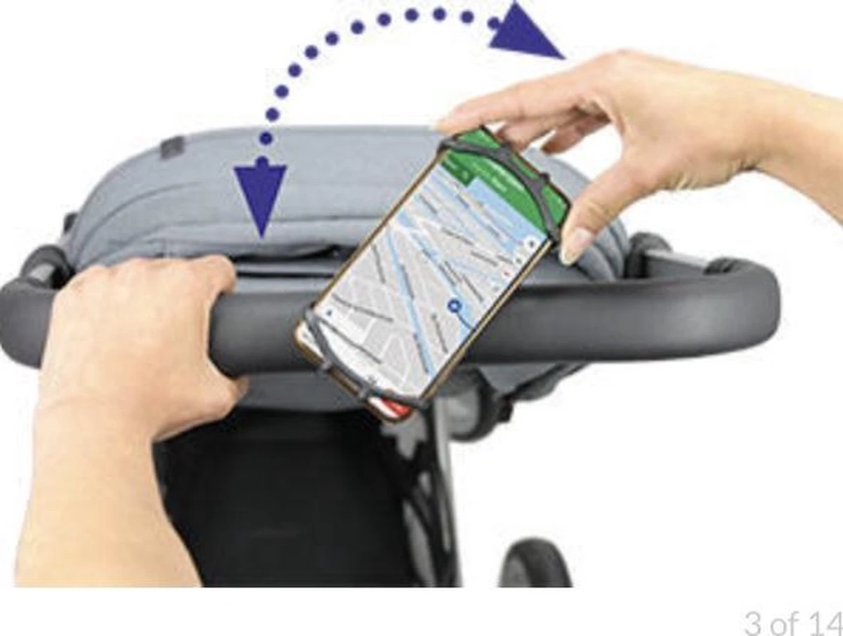 Dooky Telefoonhouder Smartphone Telefoon Houder 360* Rotatie Universeel Kinderwagen Fiets Zwart - Afbeelding 17