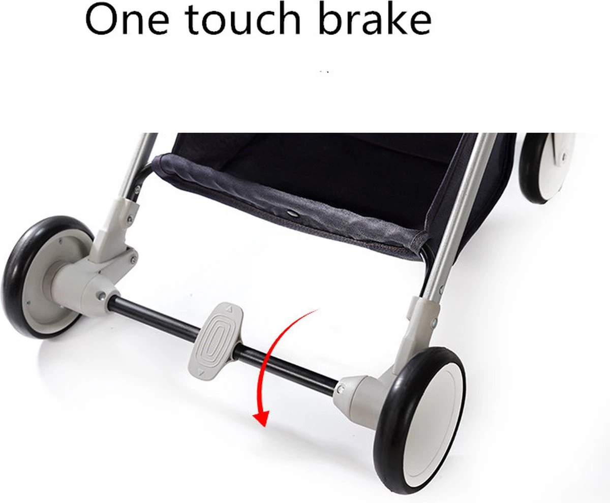 WOOSH New Buggy - Zwart - One Hand Folding - 3 Slaapstanden - Wandelwagen Tot 25 Kg - Regenhoes - Bekerhouder - Muggennet - Afbeelding 12