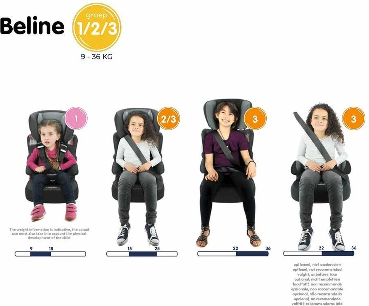 Nania - Autostoel BELINE Animals - Groep 1/2/3 - Meegroeistoel - Van 9 Tot 36 Kg - FLAMINGO - Afbeelding 4