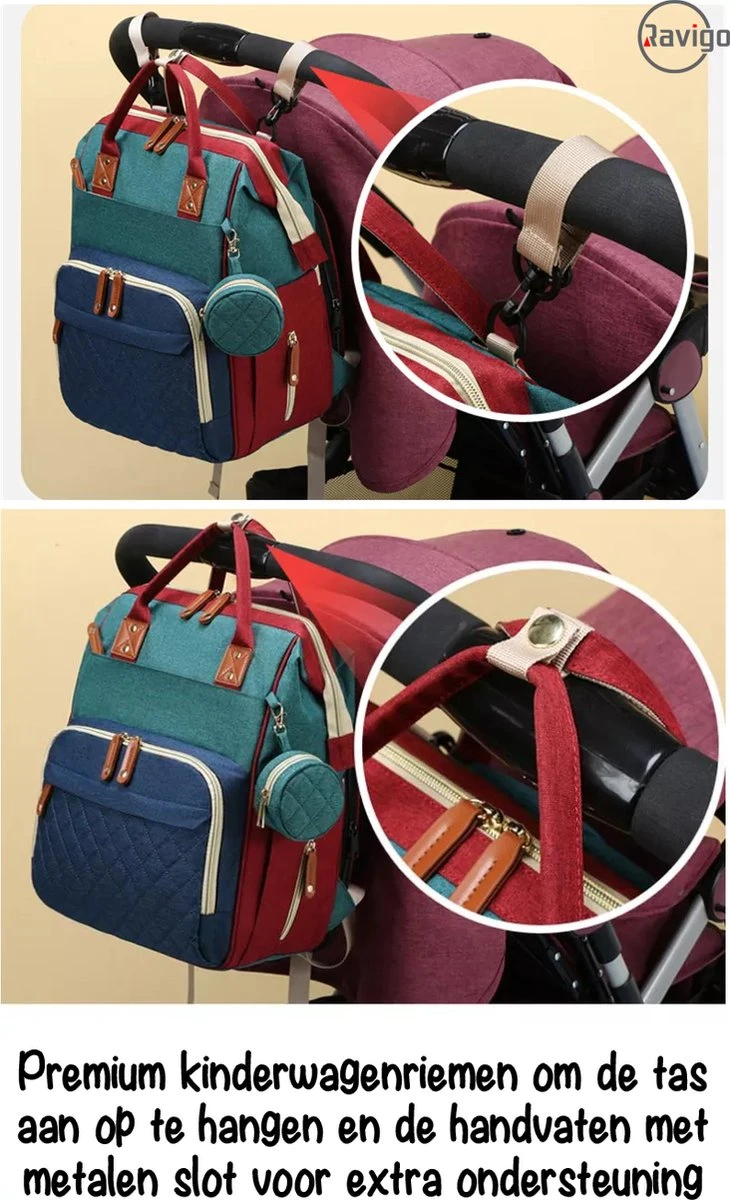 Luiertas - Rugzak - Baby - Kind - Mama - Papa - Slapen - Blauw - Relaxen - Afbeelding 2