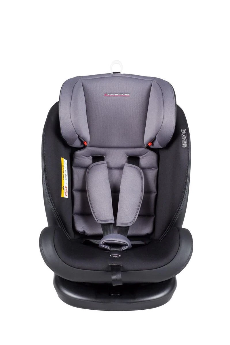 X Adventure Quickfix Meegroei Autostoel Groep 0/1/2/3 - 360 Graden Draaibaar - Grijs - Afbeelding 3