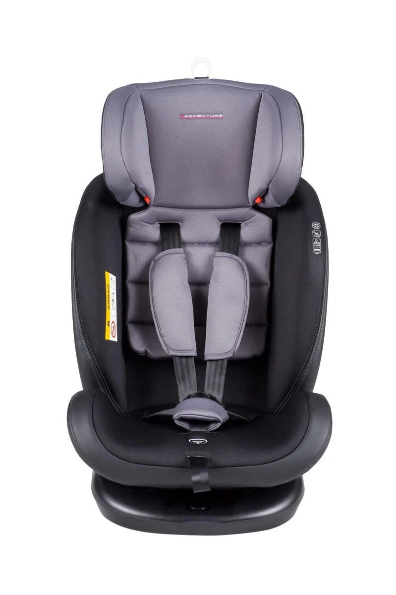 X Adventure Quickfix Meegroei Autostoel Groep 0/1/2/3 - 360 Graden Draaibaar - Grijs - Afbeelding 7