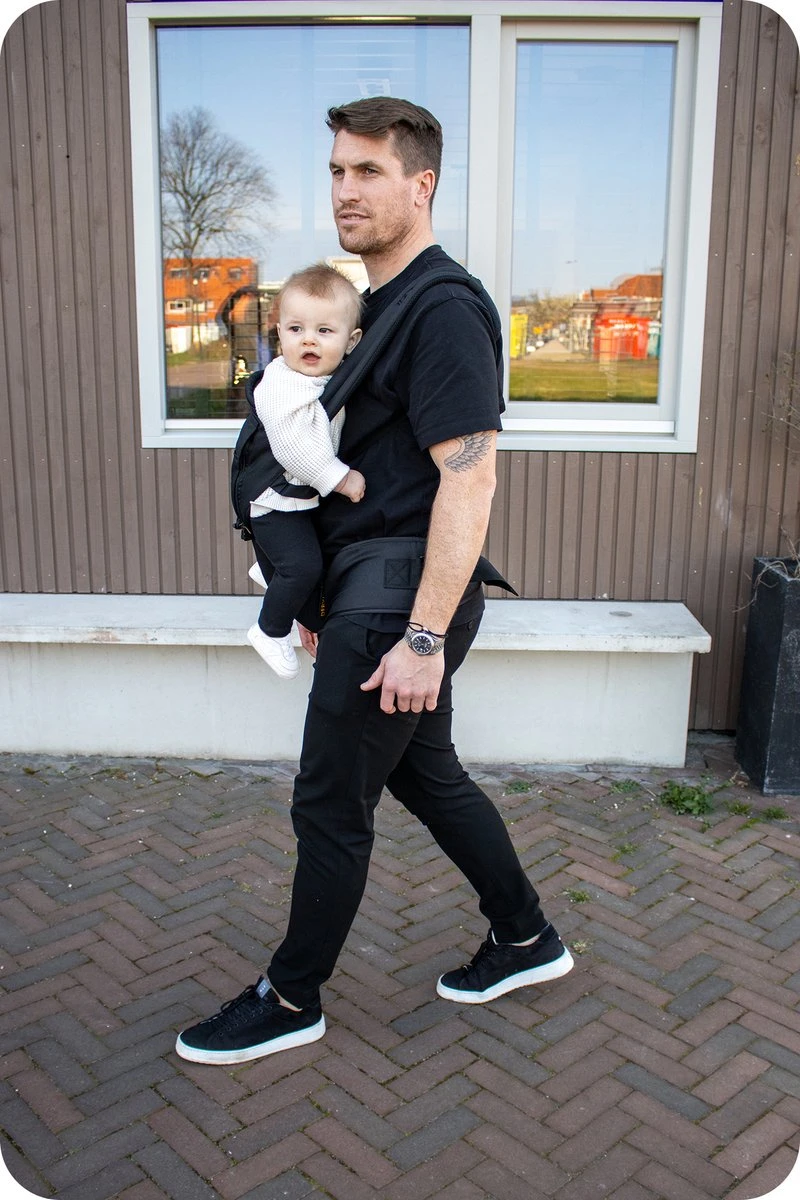 Deryan Pack Luxe Ergonomische Draagzak - Babydrager + Opbergvakjes - Zwart - Afbeelding 15