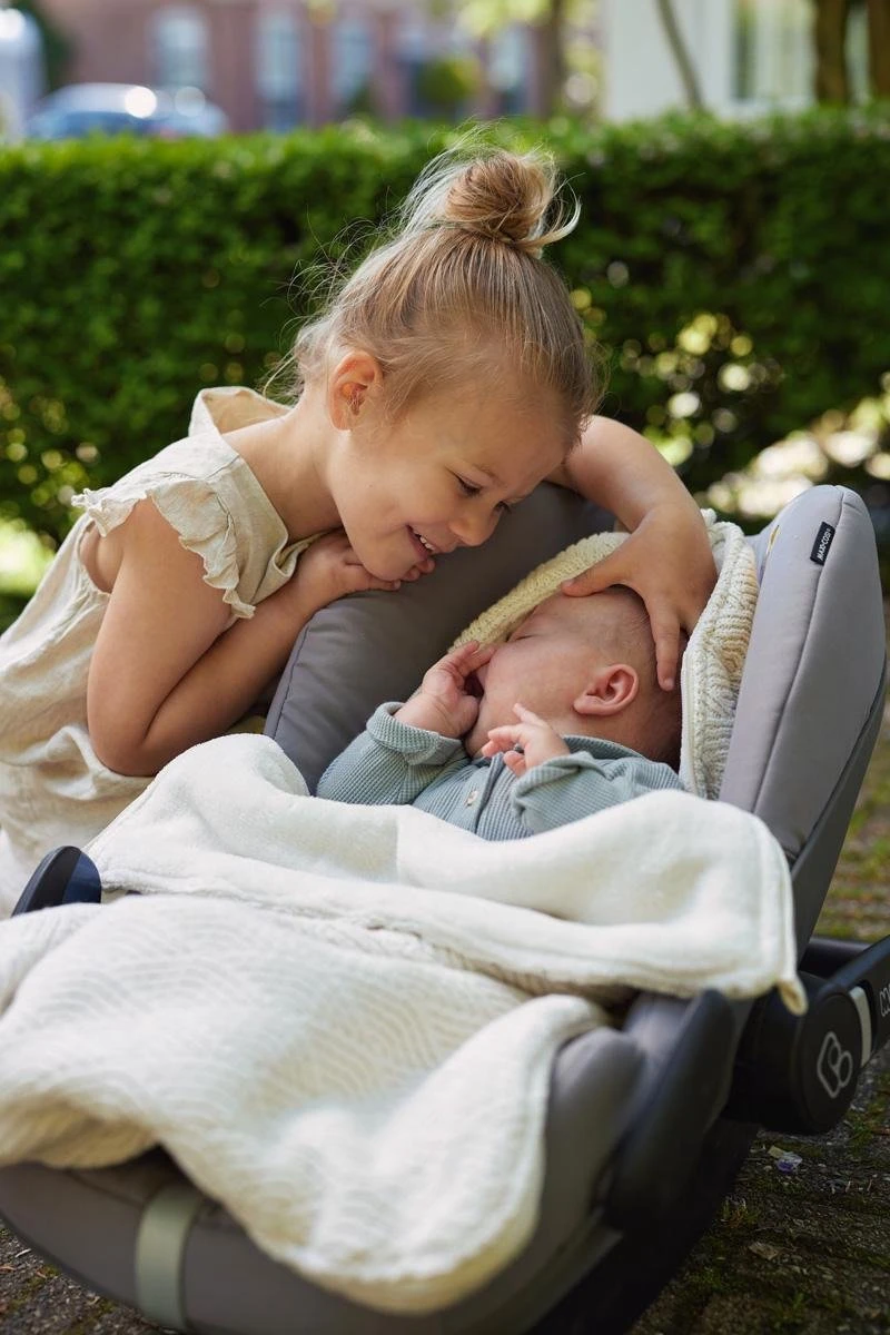 Jollein Voetenzak Voor Autostoel & Kinderwagen - River Knit - Cream White - Afbeelding 5