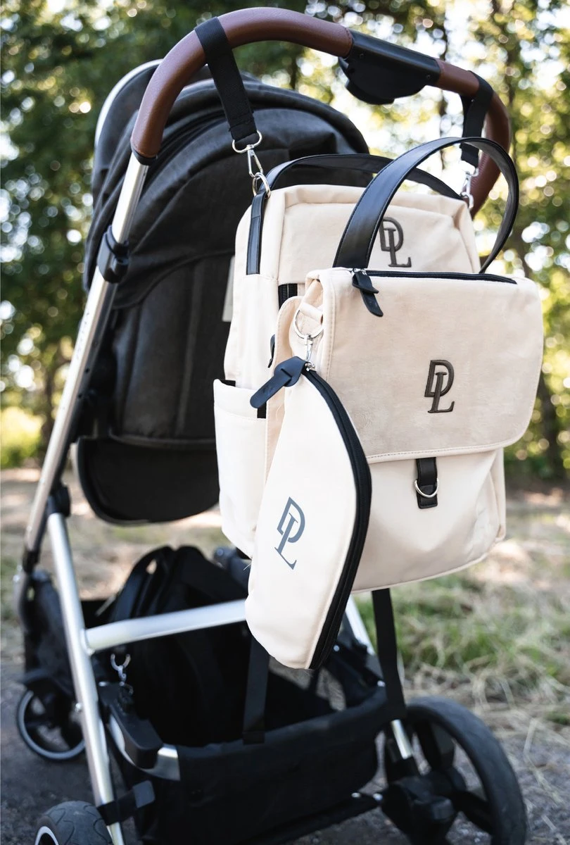 Deryan Luiertas Rugzak Met Verschoonmatje - Inclusief Flessenwarmhouder - Kinderwagenhaken En Isoleervak - Cream - Afbeelding 3