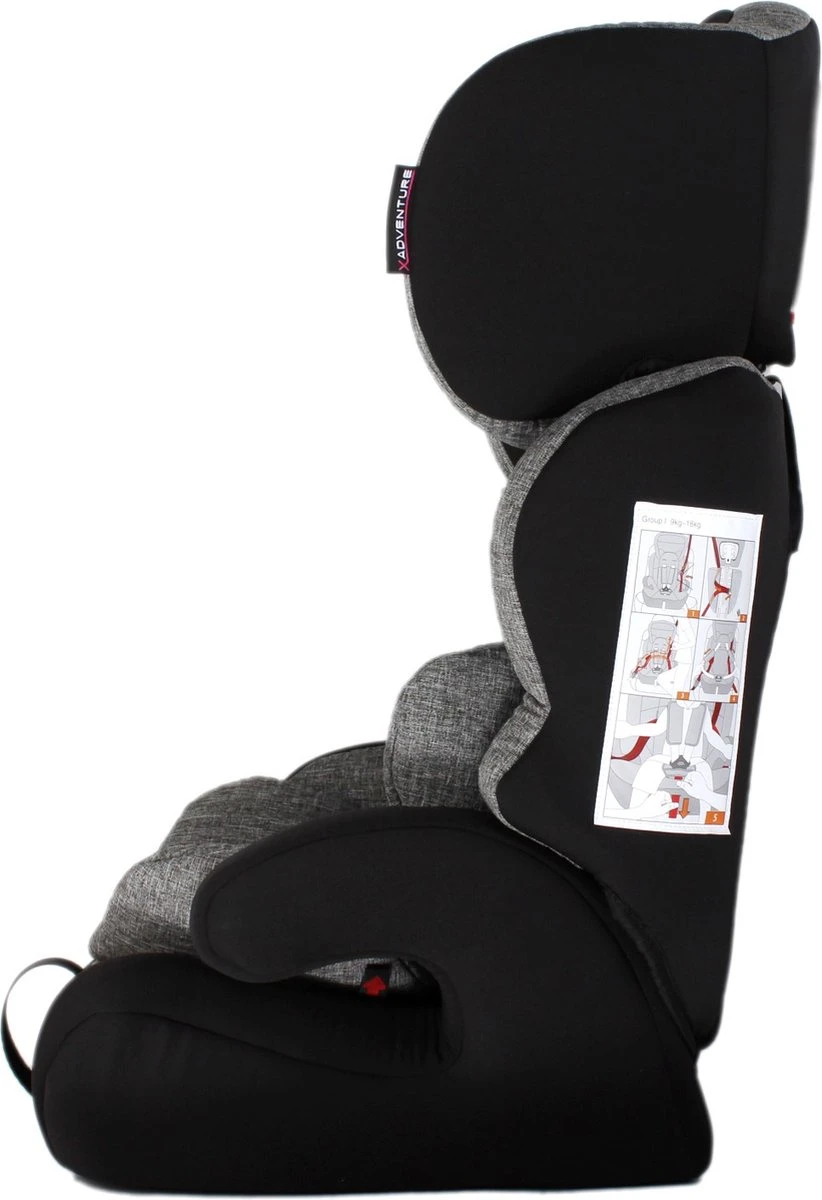 X Adventure Autostoel Premium Groep 1/2/3 (9-36 Kg) - Grijs - Afbeelding 2