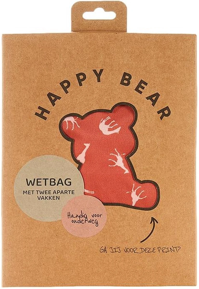 HappyBear | Wetbag - Savanna | Luiertas | Twee Waterdichte Vakken | Met Ophanglus - Afbeelding 2