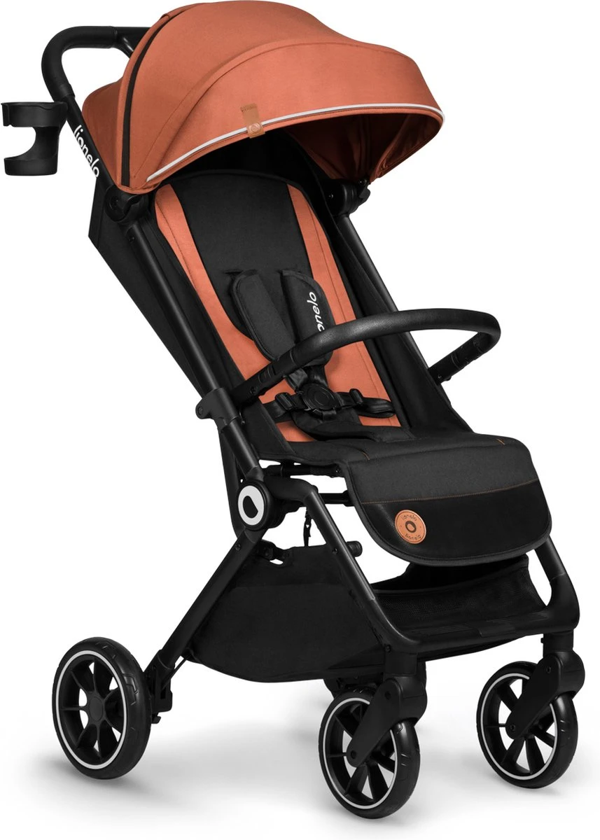 Lionelo Buggy Cloe - Kinderwagen Premium + - Tot 22 Kg - Verstelbare Rugleuning - 5-punts Veiligheidsgordels - Grote Zwenkwielen - Klamboe - Bekerhouder - Lichtgewicht - Compact - Waterdicht - Afbeelding 15