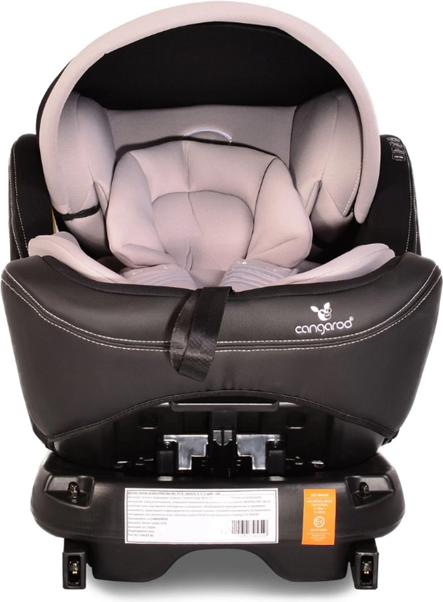 Cangaroo Pilot Black Leather SPS Isofix 360° 0-36 Kg Autostoel Met Zonnekap - Afbeelding 2