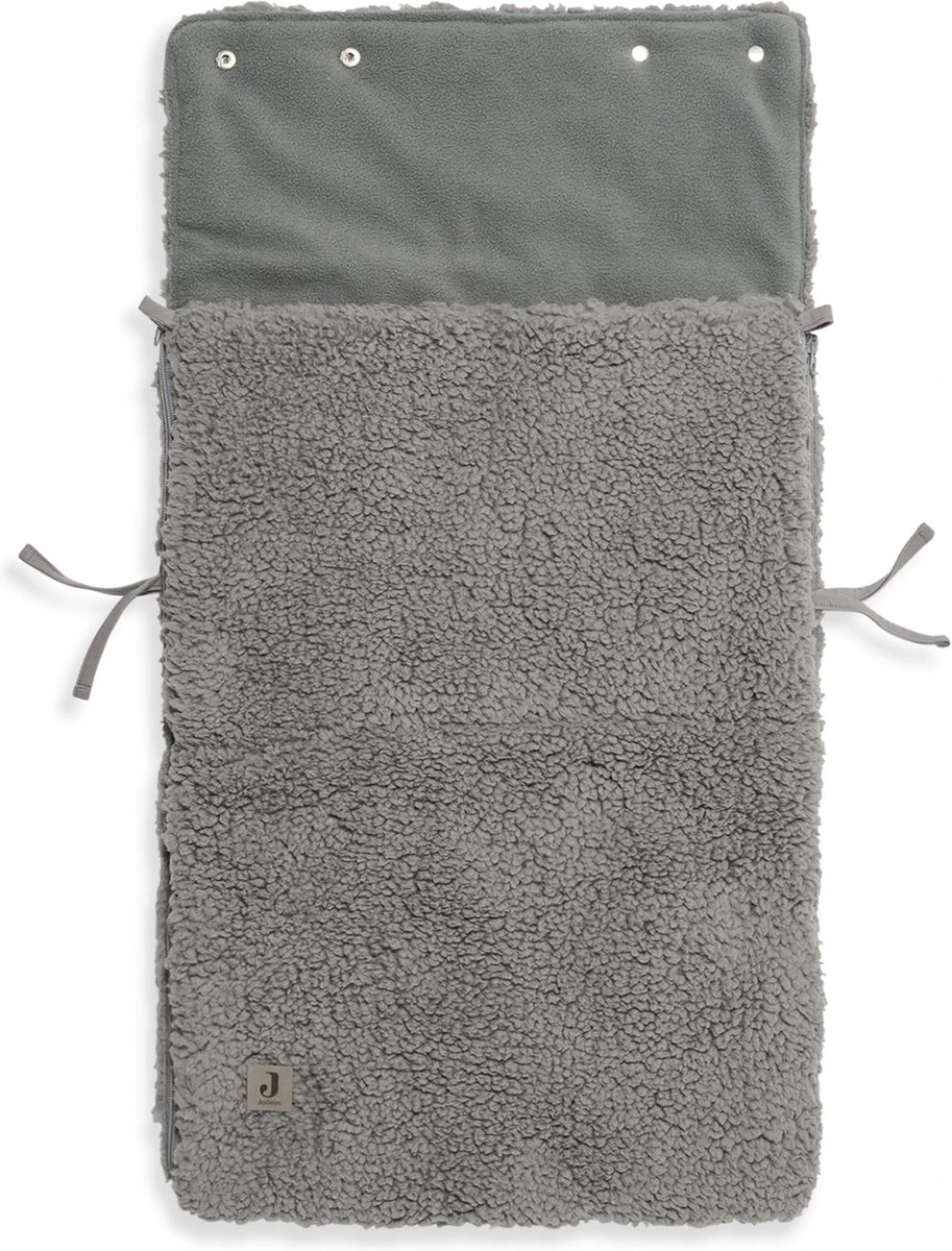 Jollein Voetenzak Voor Autostoel & Kinderwagen - Teddy - Storm Grey - Afbeelding 4
