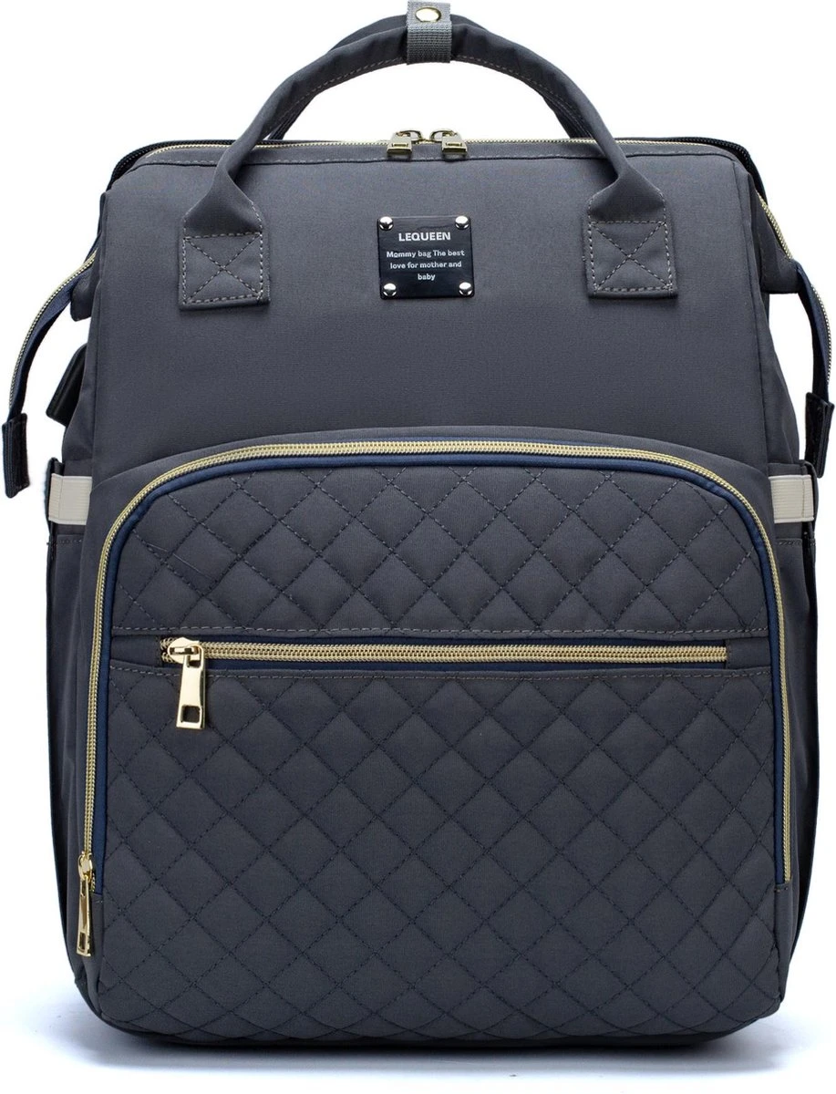 Luiertas - Multifuctioneel Luiertas 3 In 1 - Met Babybedje - Met Verschoningsmatje - Grijs - Met Usb - Met Verdikt Matras - Afbeelding 10