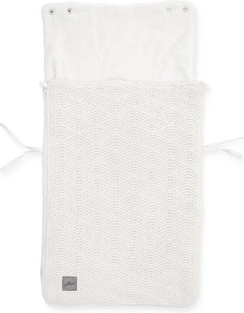 Jollein Voetenzak Voor Autostoel & Kinderwagen - River Knit - Cream White