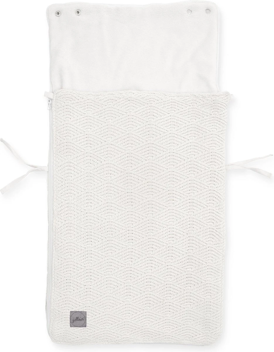 Jollein Voetenzak Voor Autostoel & Kinderwagen - River Knit - Cream White - Afbeelding 3