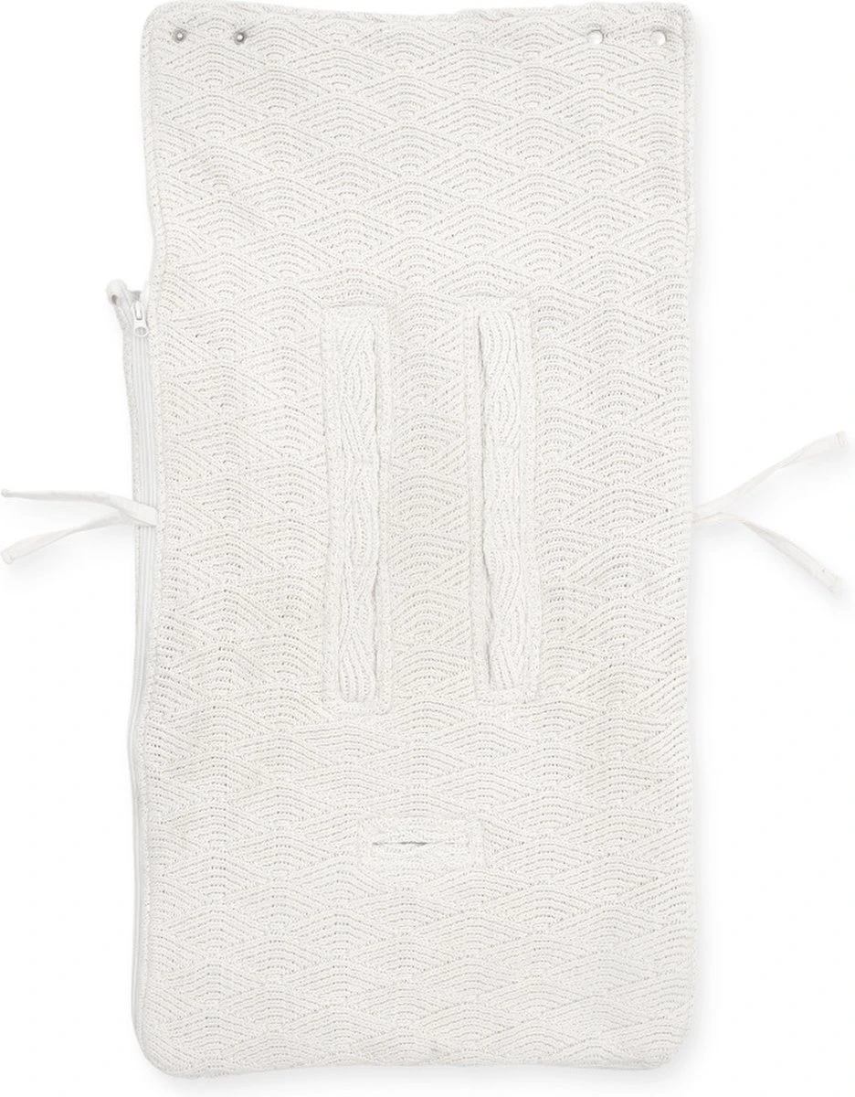 Jollein Voetenzak Voor Autostoel & Kinderwagen - River Knit - Cream White - Afbeelding 2