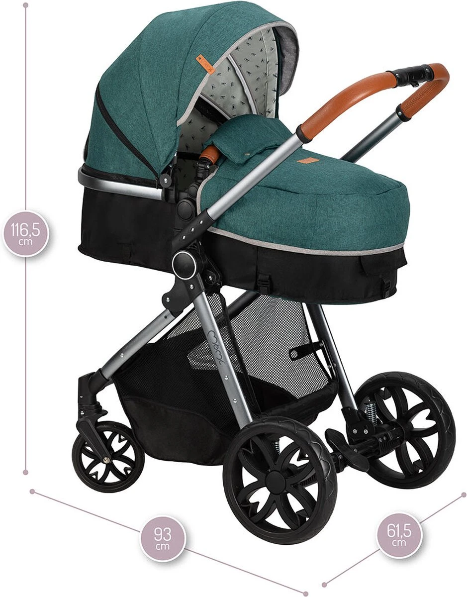 MoMi Kinderwagen - Compacte 2 In 1 Combiwagen - Limuru - Groen (geschikt Van 0-3 Jaar) - Afbeelding 17