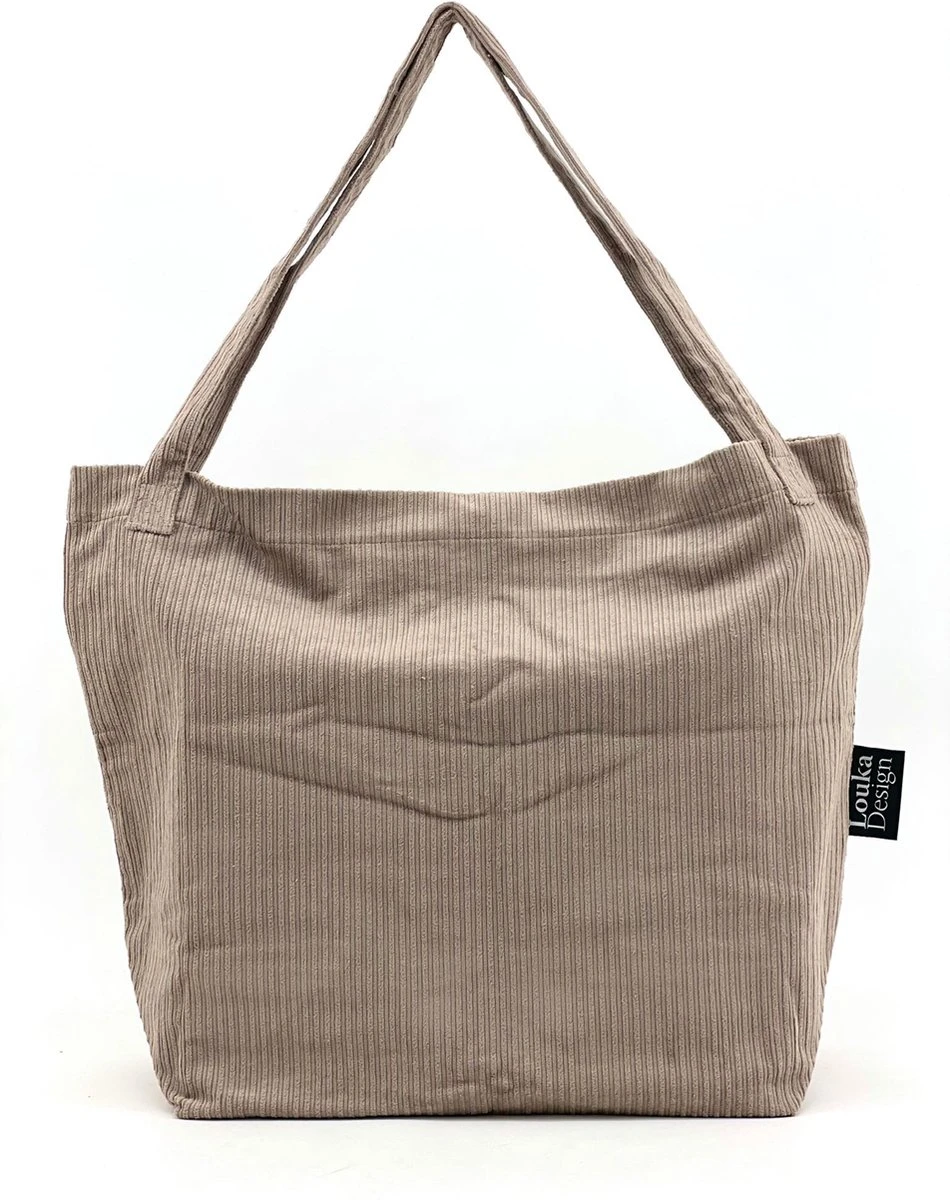 Louka Mom Bag Rib Taupe - Bruin - Luiertas - Trendy Shopper - Verzorgingstas - Boodschappentas
