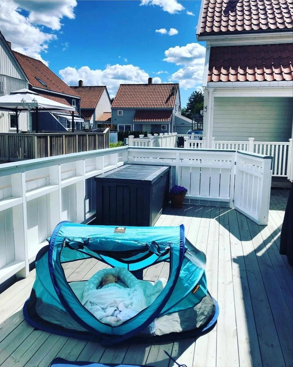 Deryan Peuter Luxe Campingbedje – Inclusief Zelfopblaasbare Matras - Ocean - Afbeelding 10