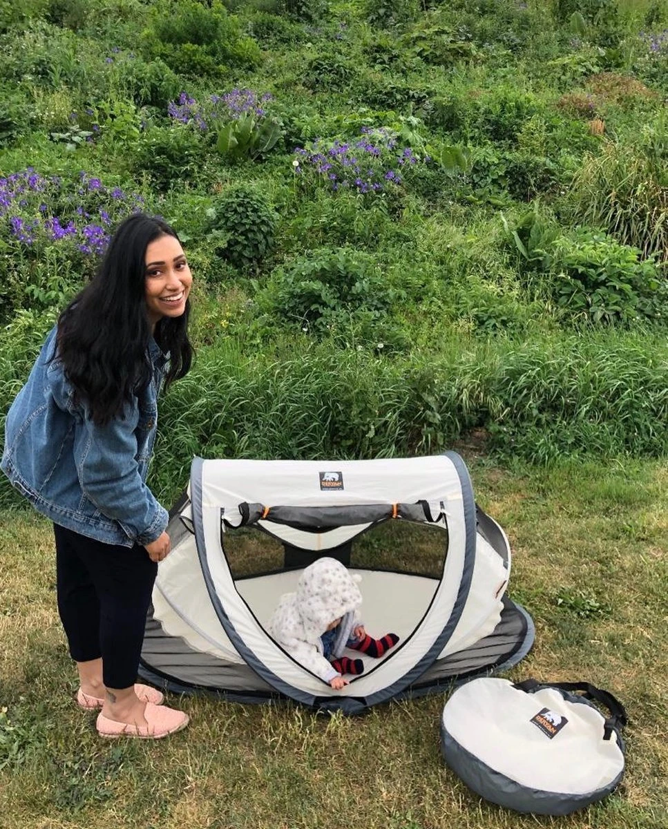 Deryan Peuter Luxe Campingbedje – Inclusief Zelfopblaasbare Matras - Cream - Afbeelding 9