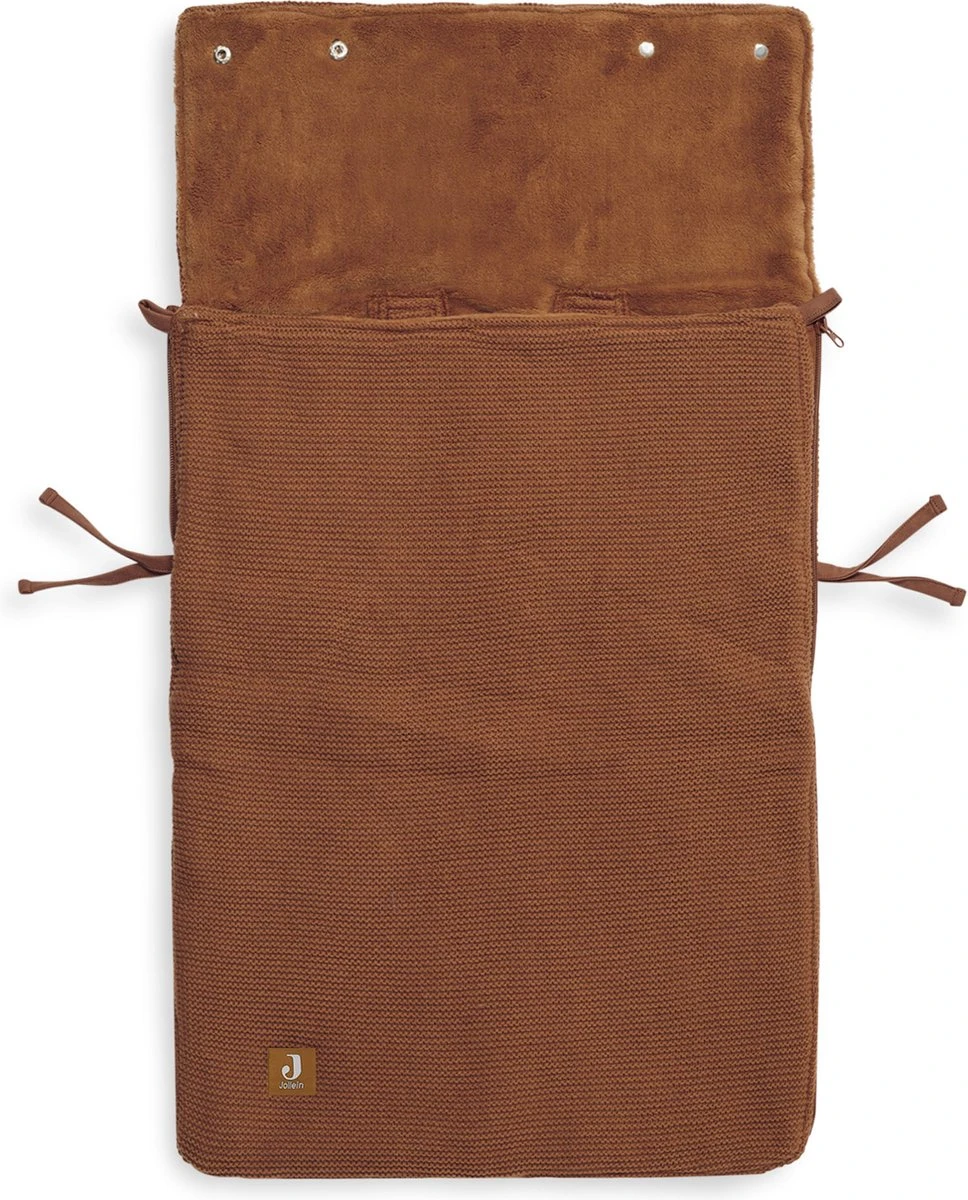 Jollein Voetenzak Voor Autostoel & Kinderwagen - Basic Knit - Caramel - Afbeelding 5