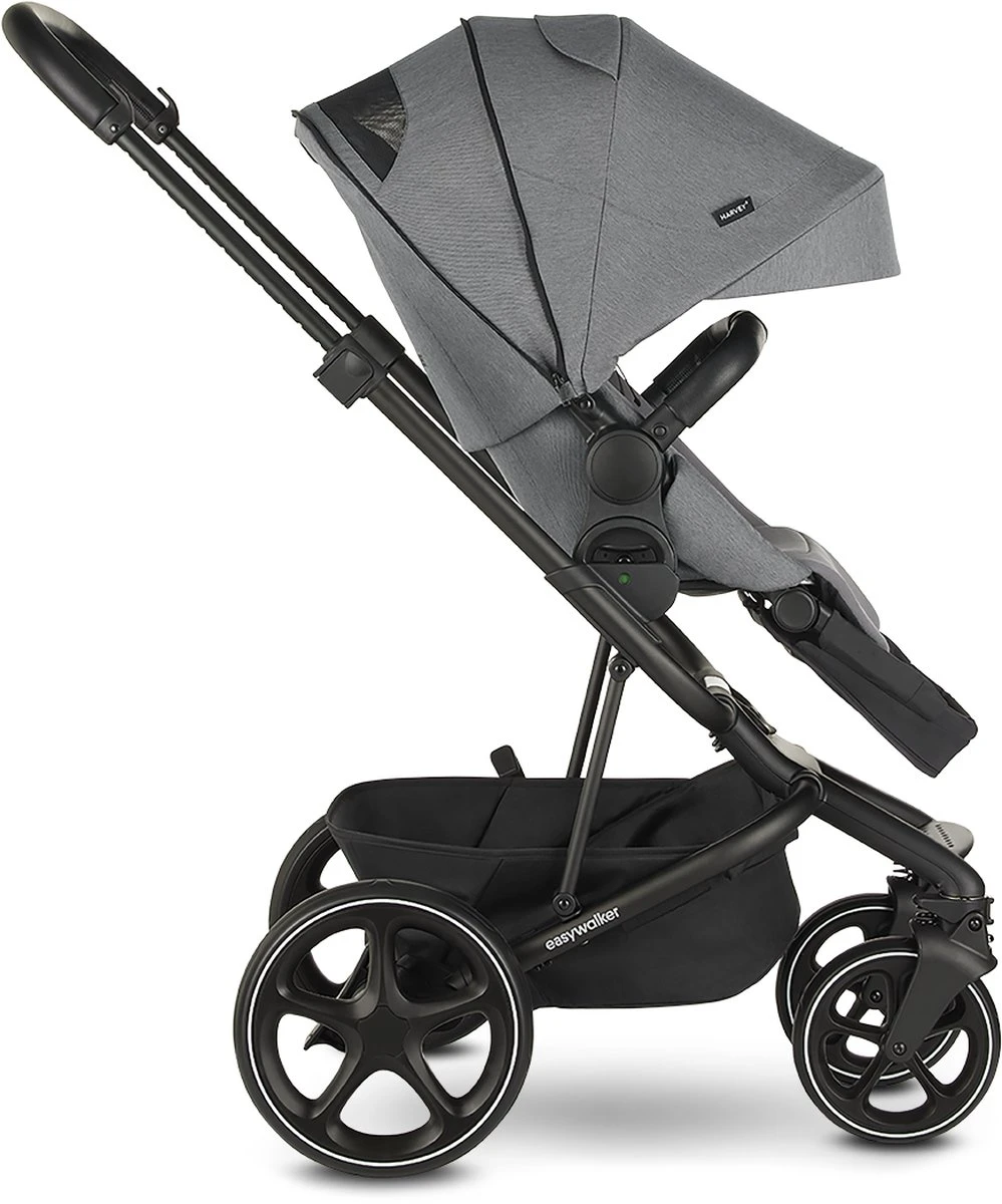 Easywalker Harvey 3 / Harvey³ Voordeelset Bestaande Uit Kinderwagen, Reiswieg, Voetenzak, Regenhoes Voor Zitting En Reiswieg, Hoes Voor De Reiswiegmatras - Kleur Fossil Grey - Afbeelding 7